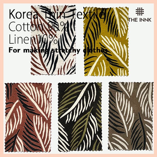 (3 + Quà Tặng) 45x150cm Vải Cotton Lanh Mỏng In Hoa Hàn Quốc May Vá Thủ Công DIY Cho Nữ Và Trẻ Em Theink0314