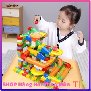 Bộ xếp hình cầu trượt thả bi 206 PCS - Rèn luyện tư duy sáng tạo cho bé