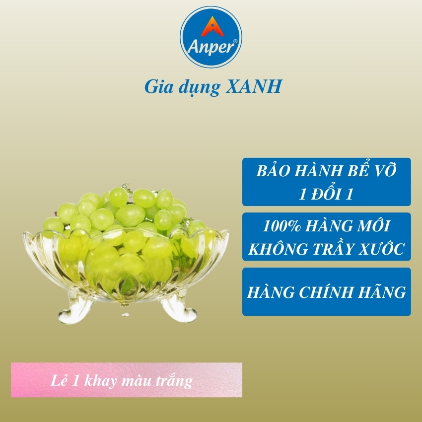 Bát Tô Dĩa Khay Thủy Tinh Kim Cương 3 Chân Phong Cách Châu Âu , Dùng Đựng Trái Cây Hoa Quả , Trưng Bày Phòng Khách.