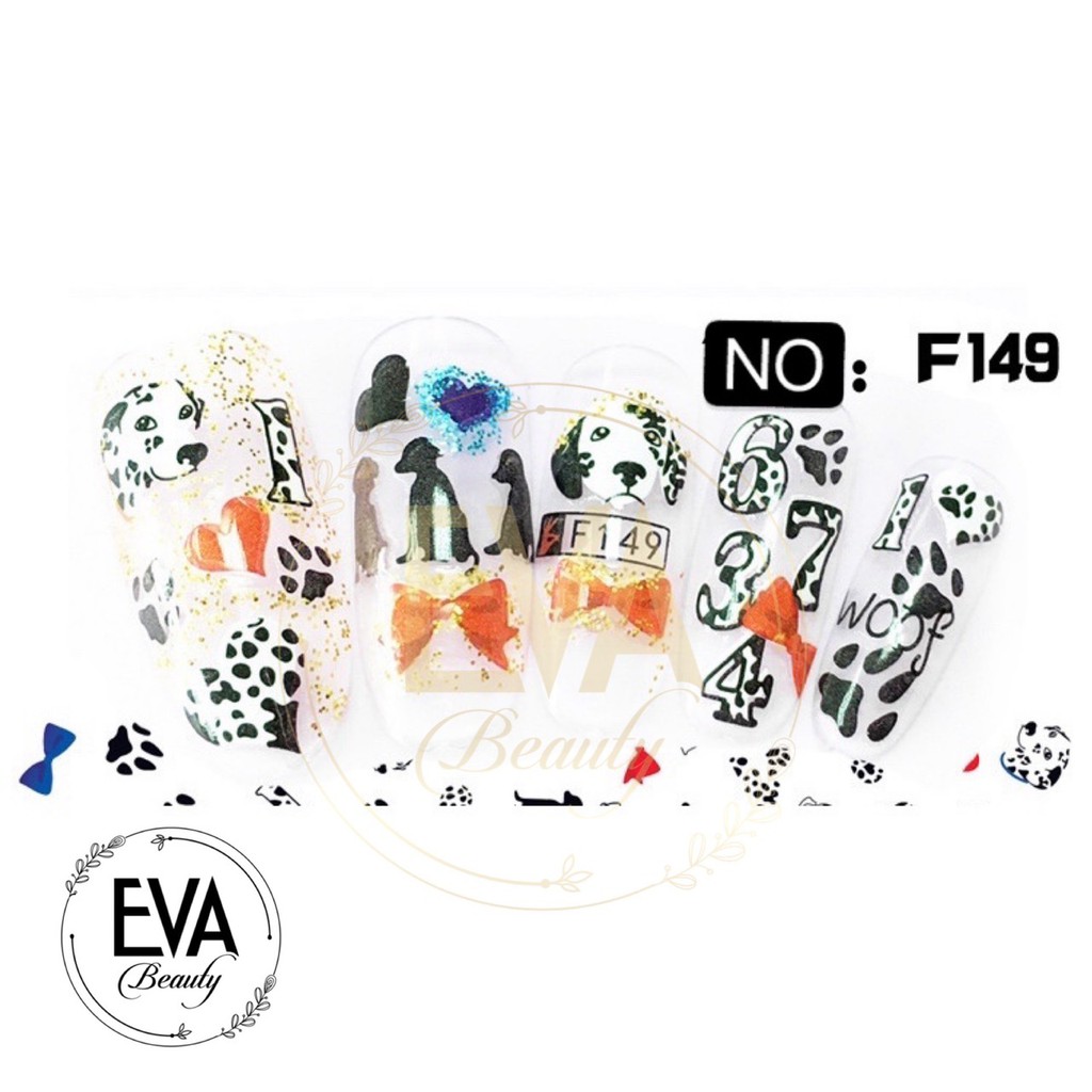 Decal Dán Móng Tay 3D Nail Sticker Hoạ Tiết Hoạt Hình Chó Đốm Dalmatian F149