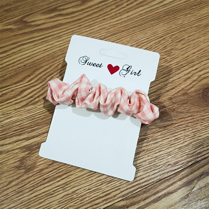 Dây buộc tóc scrunchie kẻ caro thời trang sắc màu