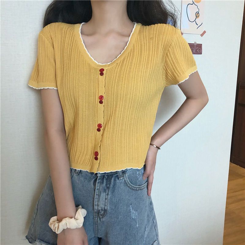 Áo thun tay ngắn nữ cổ tròn sexy