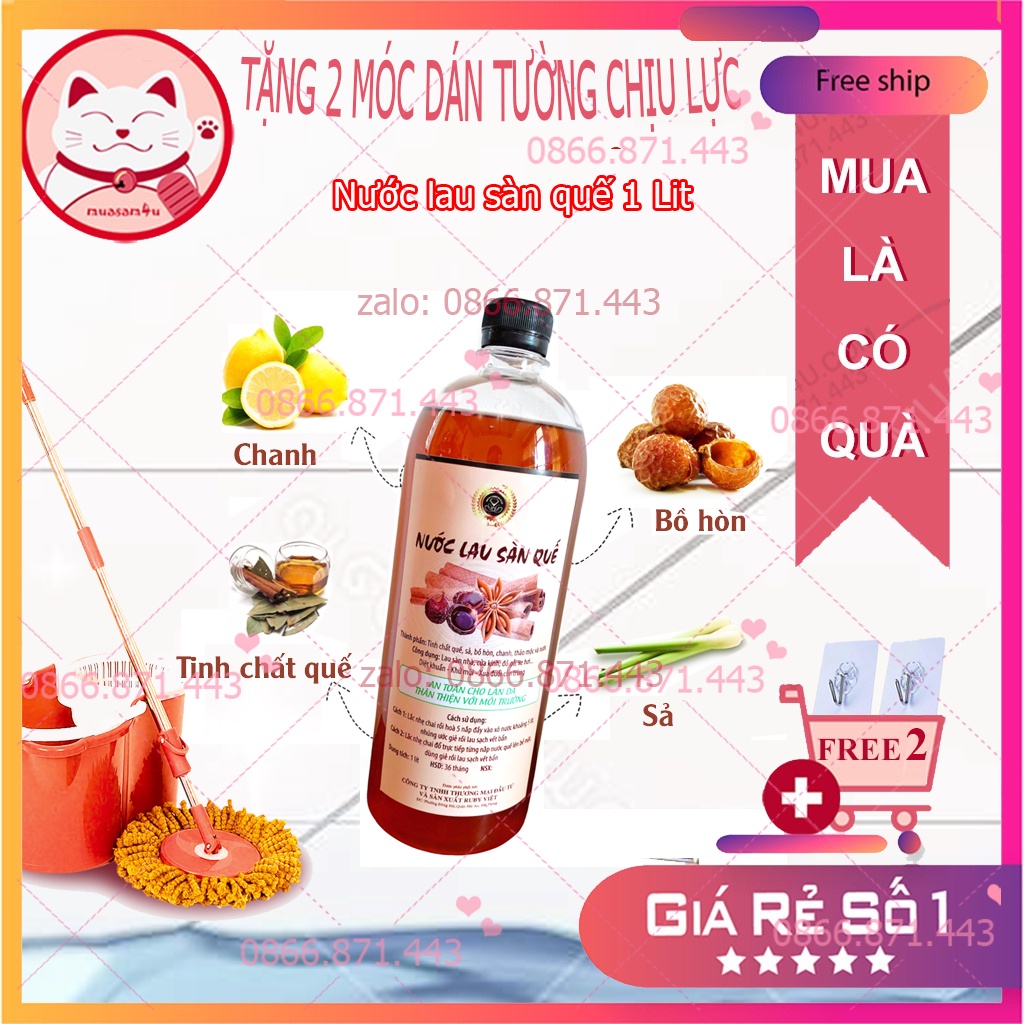 ⚡𝐅𝐑𝐄𝐄𝐒𝐇𝐈𝐏⚡ 1 Lít Nước Lau Sàn Hữu Cơ Organic Quế Ruby, Bồ Hòn, Chanh Sả, Xua Đuổi Muỗi Côn Trùng, Không Chất Tẩ