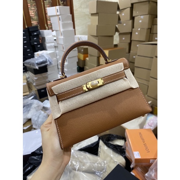 Túi Xách Nữ Túi xách da thật cao cấp Hermès HM thiết kế ổ khóa mạ vàng siêu thời trang