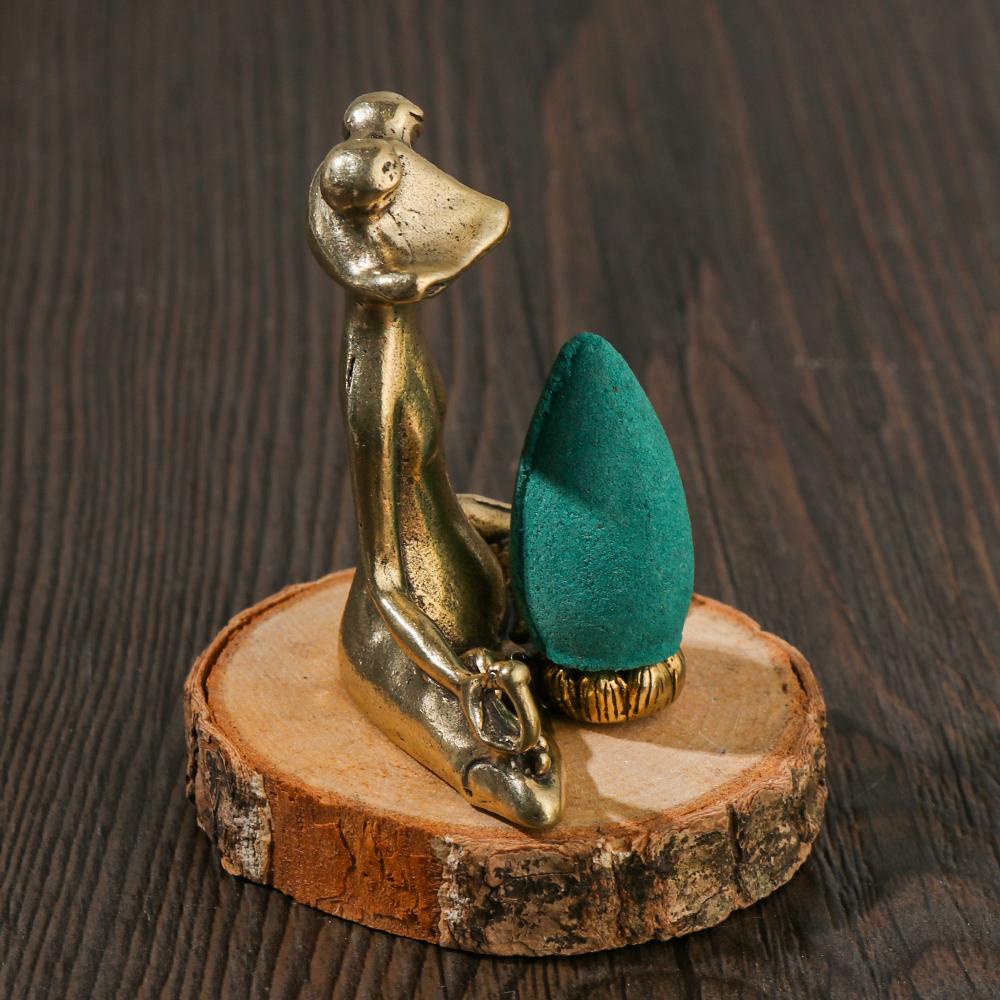 MUVAKO Giá Đỡ Tượng Phật Zen Meditate Bằng Đồng Thau Cứng Họa Tiết Ếch Cổ Điển