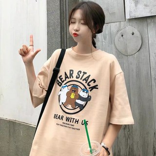 Áo thun tay lỡ hình gấu Bearstack