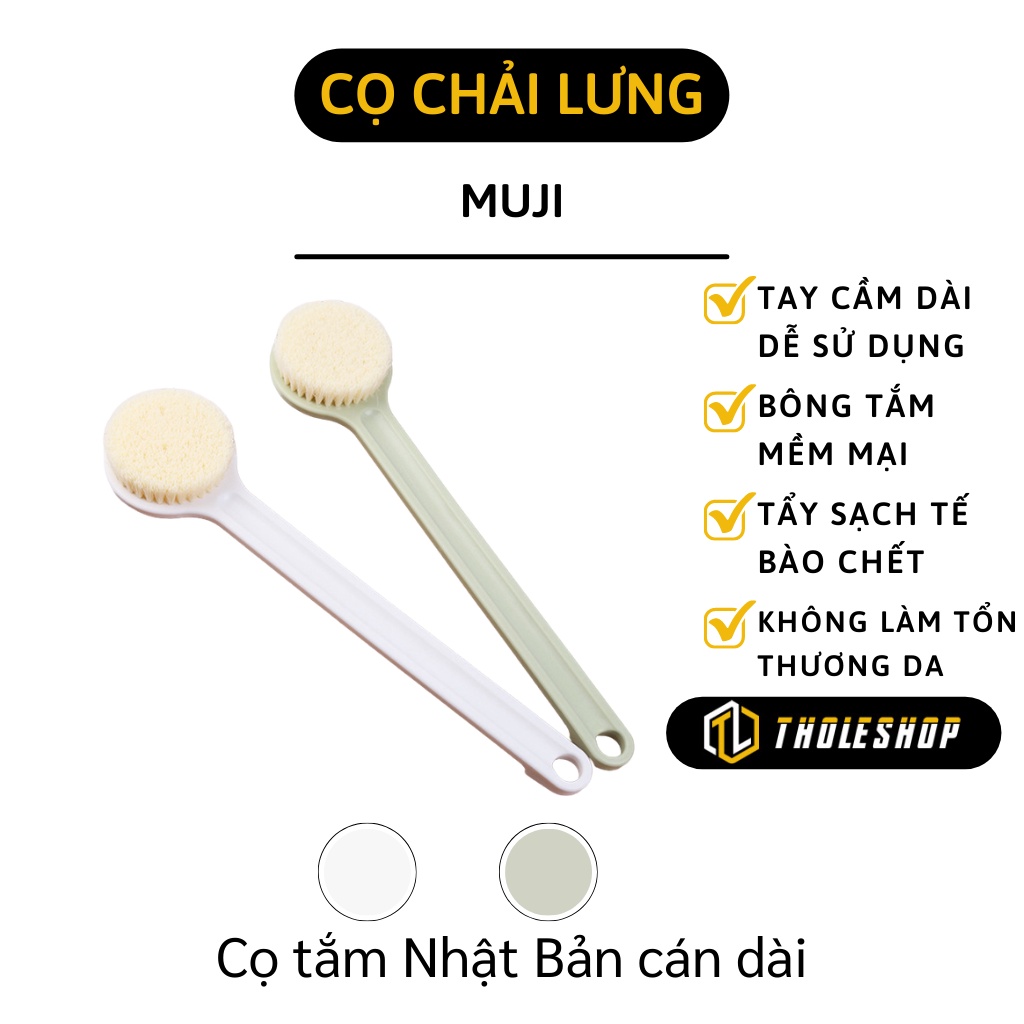 Cọ Tắm - Bàn Chải Chà Lưng Cán Dài Nhật Bản, Làm Sạch Tế Bào Chết 5078
