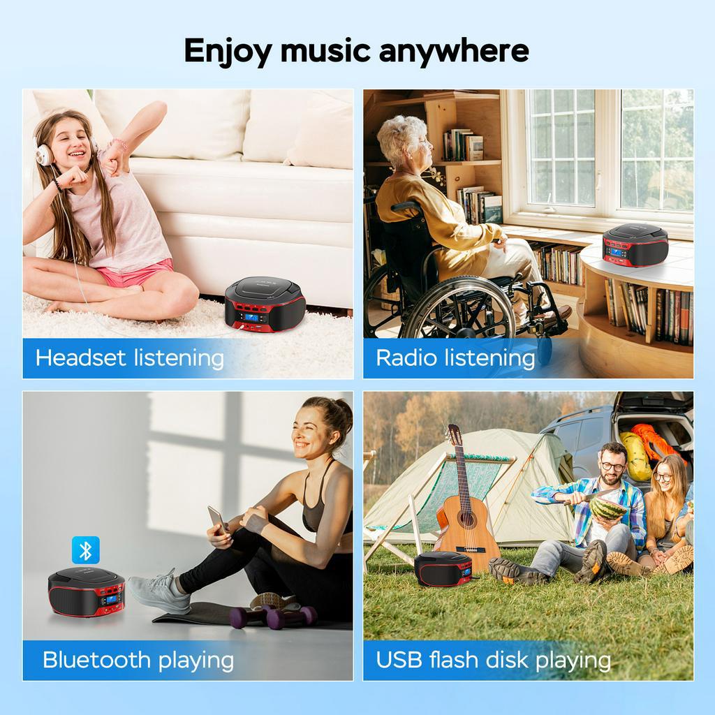 Máy Nghe Nhạc MP3 Bluetooth Sớm Học Tiếng Anh / radio / Bánh Mì / Đài Fm Cầm Tay Kiểu Âu Mỹ