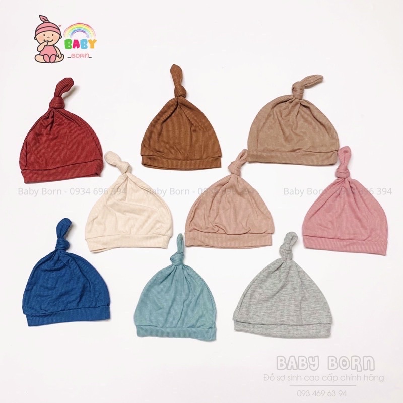 [CHÍNH HÃNG] COOKIE Phụ kiện sơ sinh mũ thóp yếm bao tay bao chân turban băng đô chất tăm mềm mại cho bé sơ sinh