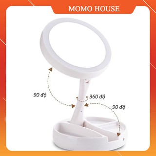 Gương Trang Điểm Gấp Gọn Có Trang Bị Đèn Led