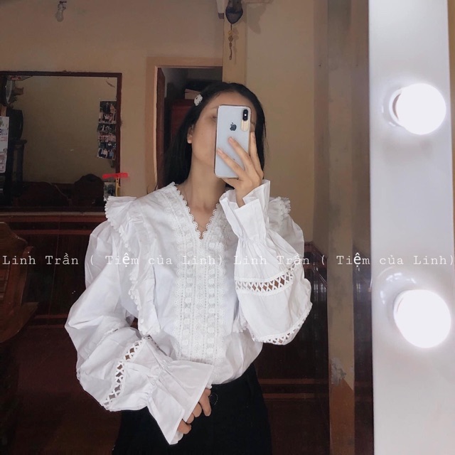 [ Order ] Áo sơ mi trắng tay phồng
