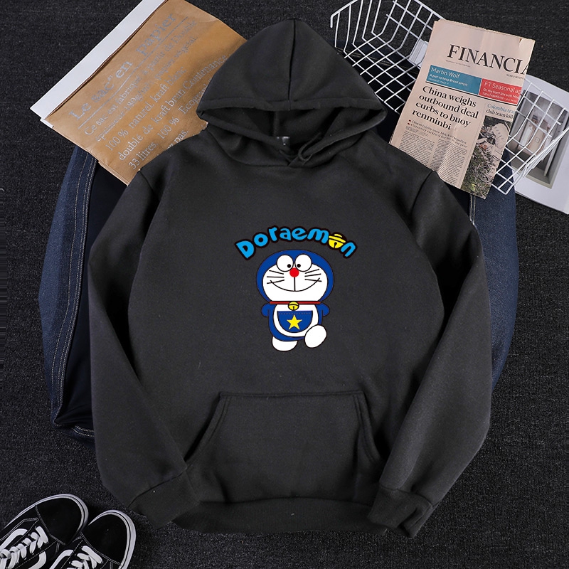 Áo Hoodie 🌈FREESHIP🌈 Áo Khoác Nỉ Video+Ảnh Thật Tay Dài In Hình Doraemon, Áo Hoodie Tay Dài In Hình Doremon