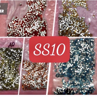 Đá nail SS10 đá chân trắng chân keo làm hoa bột  nail trang trí móng tay từ ss3- ss30.