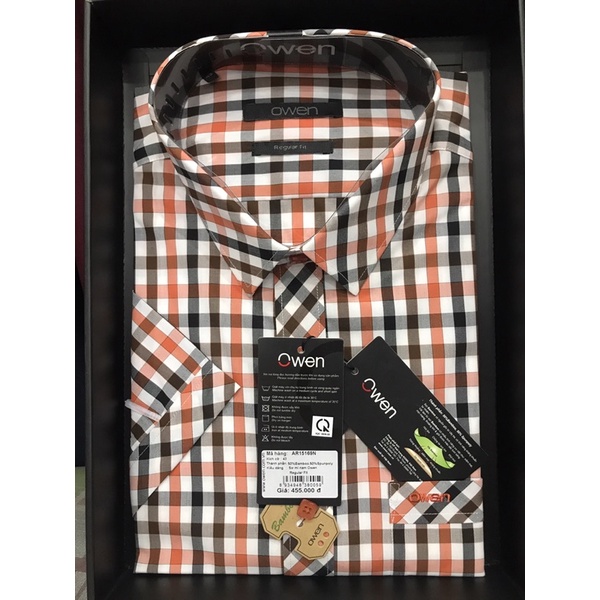Sơ mi Owen ngắn tay sale 30% Dáng ôm lai bầuvải Bambo :mát,chống nhăn