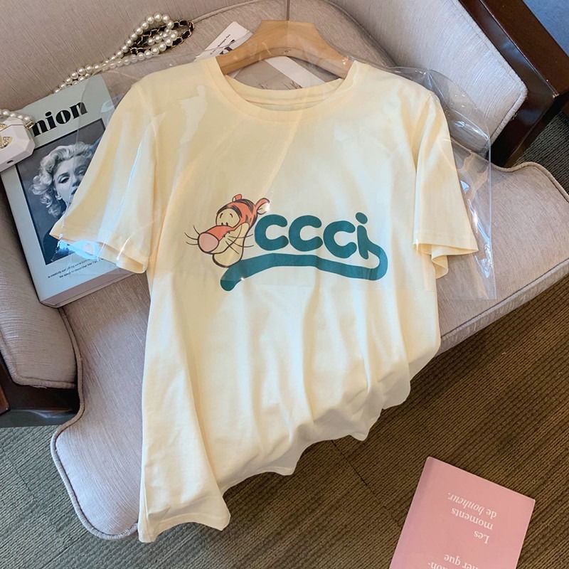 Áo Thun Tay Ngắn Cổ Tròn In Chữ Thời Trang Xuân Hè Mới