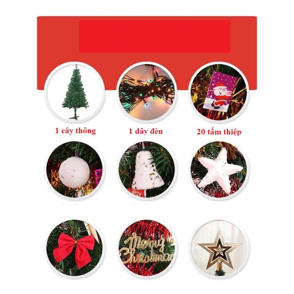 Cây Thông Noel 1.5m, 1.8m Đầy Đủ Phụ Kiện - Cây Thông Giáng Sinh