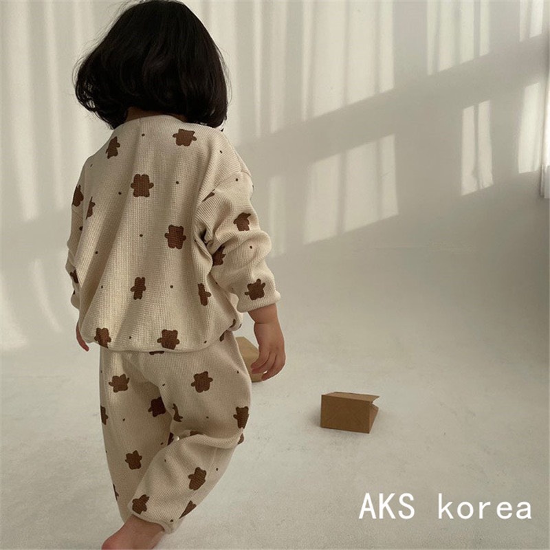 Bộ quần áo gấu nâu len Hàn cao cấp cho bé trai bé gái từ 1-6 tuổi