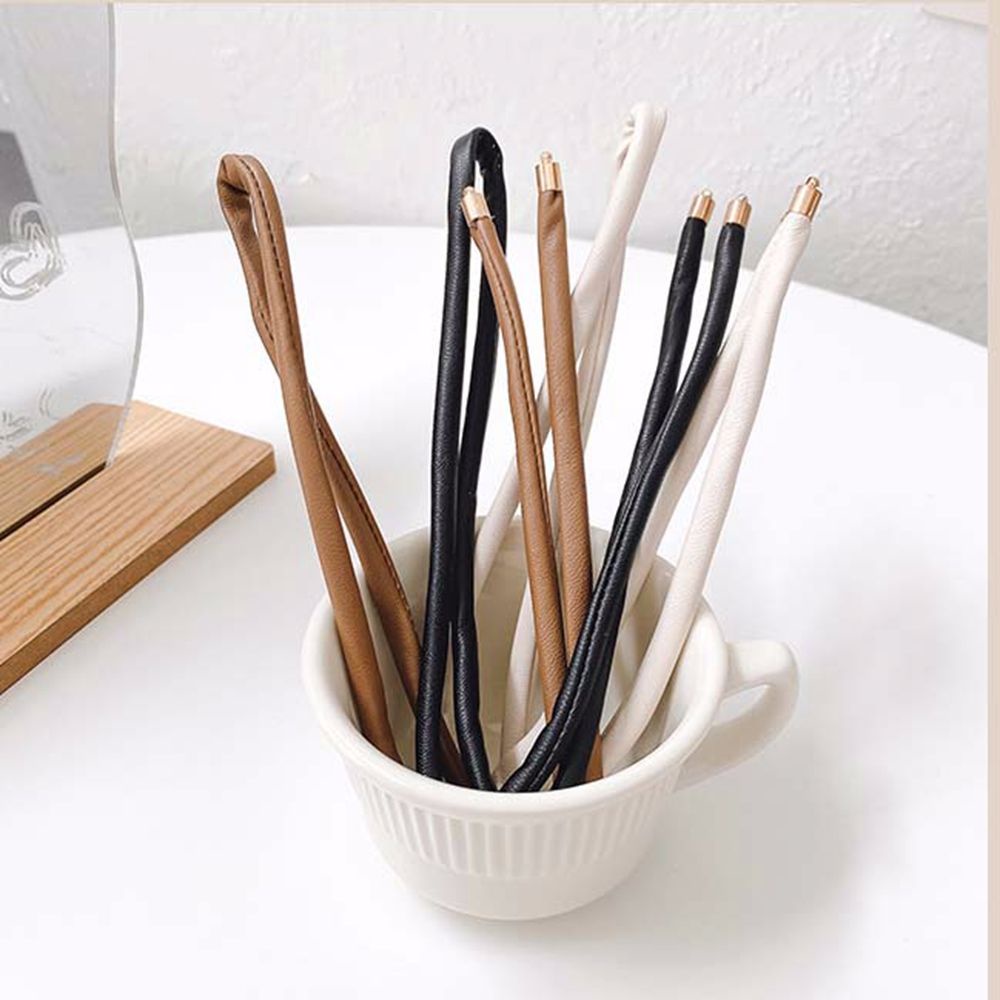 Dây Buộc Tóc Bằng Da Pu Có Thể Điều Chỉnh Nhiều Màu Sắc Phong Cách Hàn Quốc