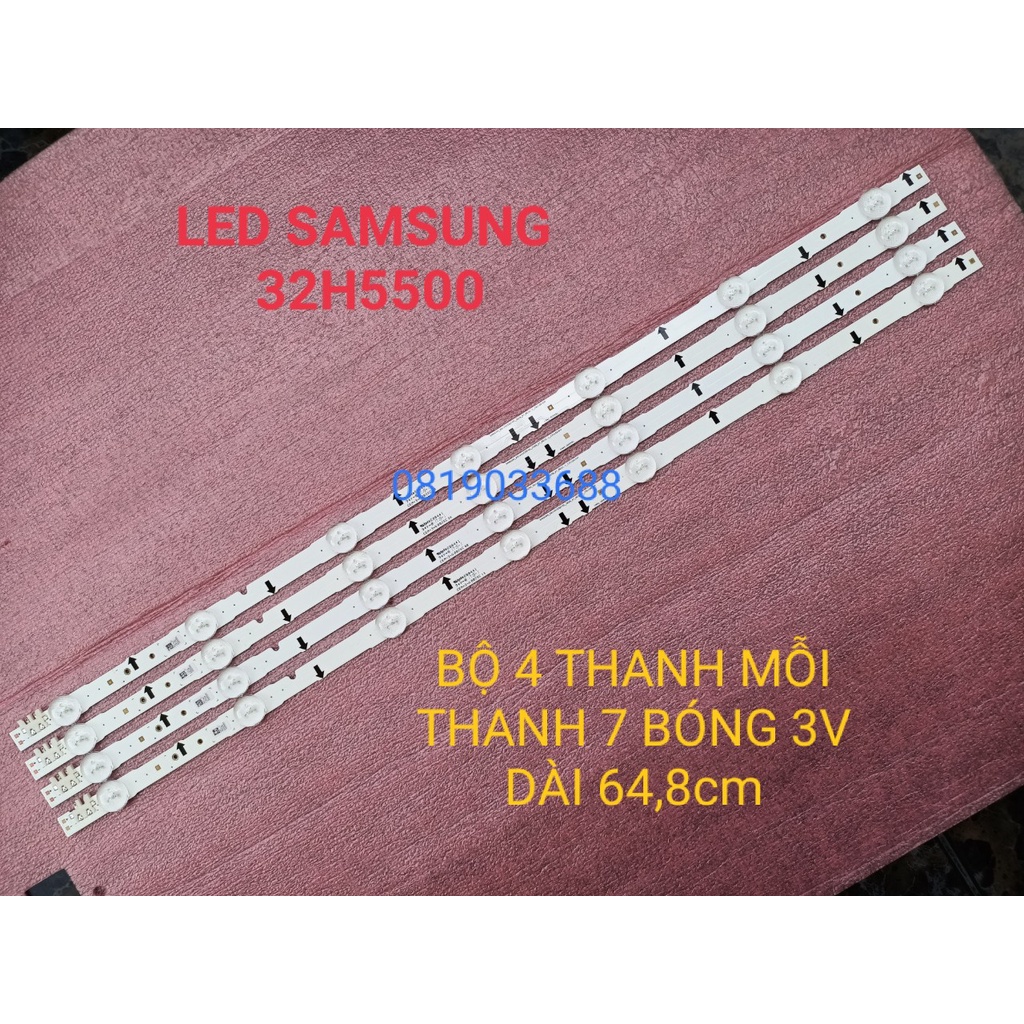 THANH LED TIVI SAMSUNG 32H5500 HÀNG ZIN HÃNG MỚI 100%, BỘ 4 THANH, MỖI THANH 7 BÓNG 3V, DÀI 64,8cm. SAMSUNG_2014SVS32FHD