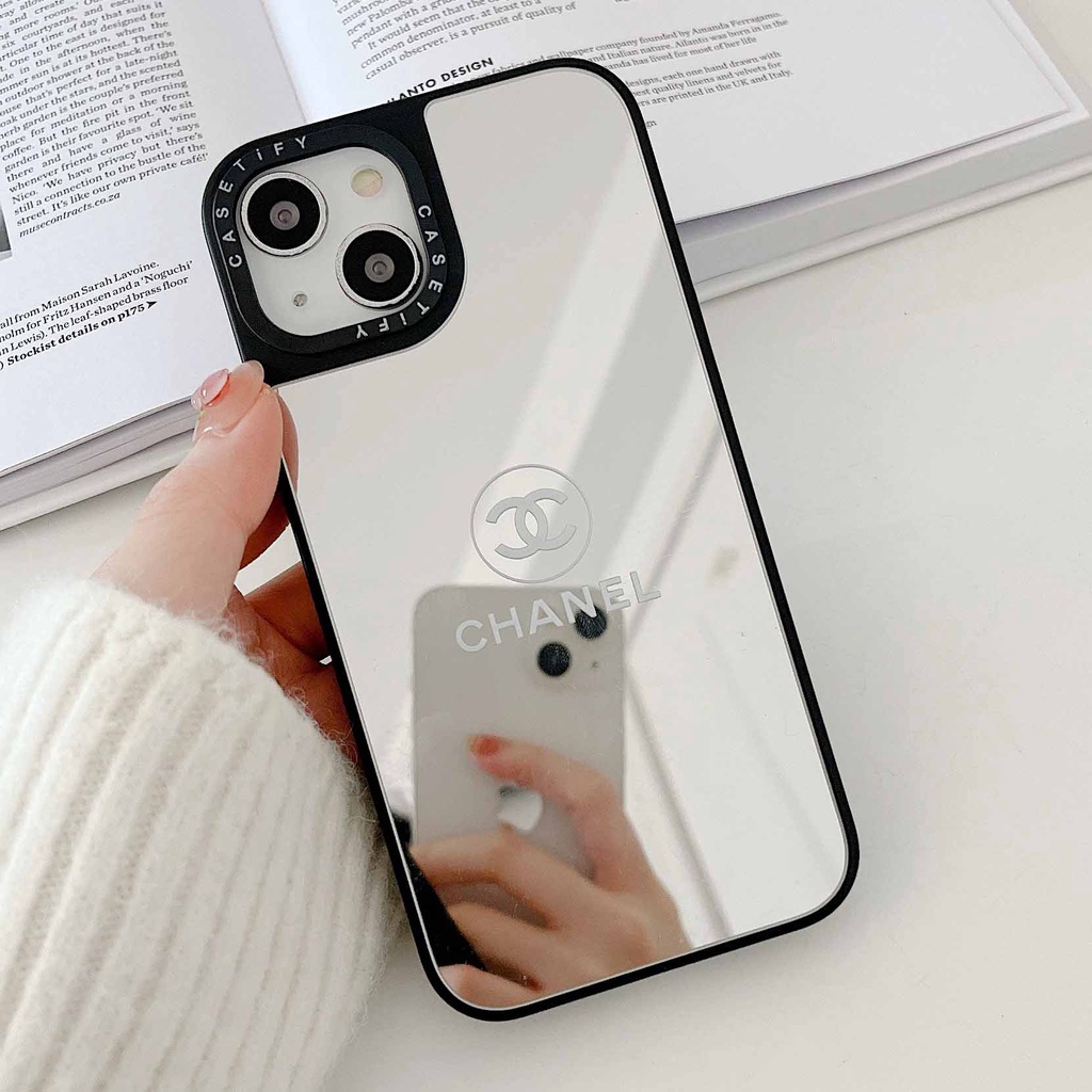 Ốp Điện Thoại Cứng Tráng Gương Hình Chữ C Thời Trang Cho iPhone 14 13ProMax 11ProMax 12 XSMax