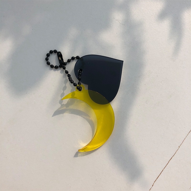 Móc Khoá Nhựa Trái Tim Đen Xinh Xắn A27, Móc Khoá Điện thoại/ Xe/ Balo Trái Tim Dễ Thương