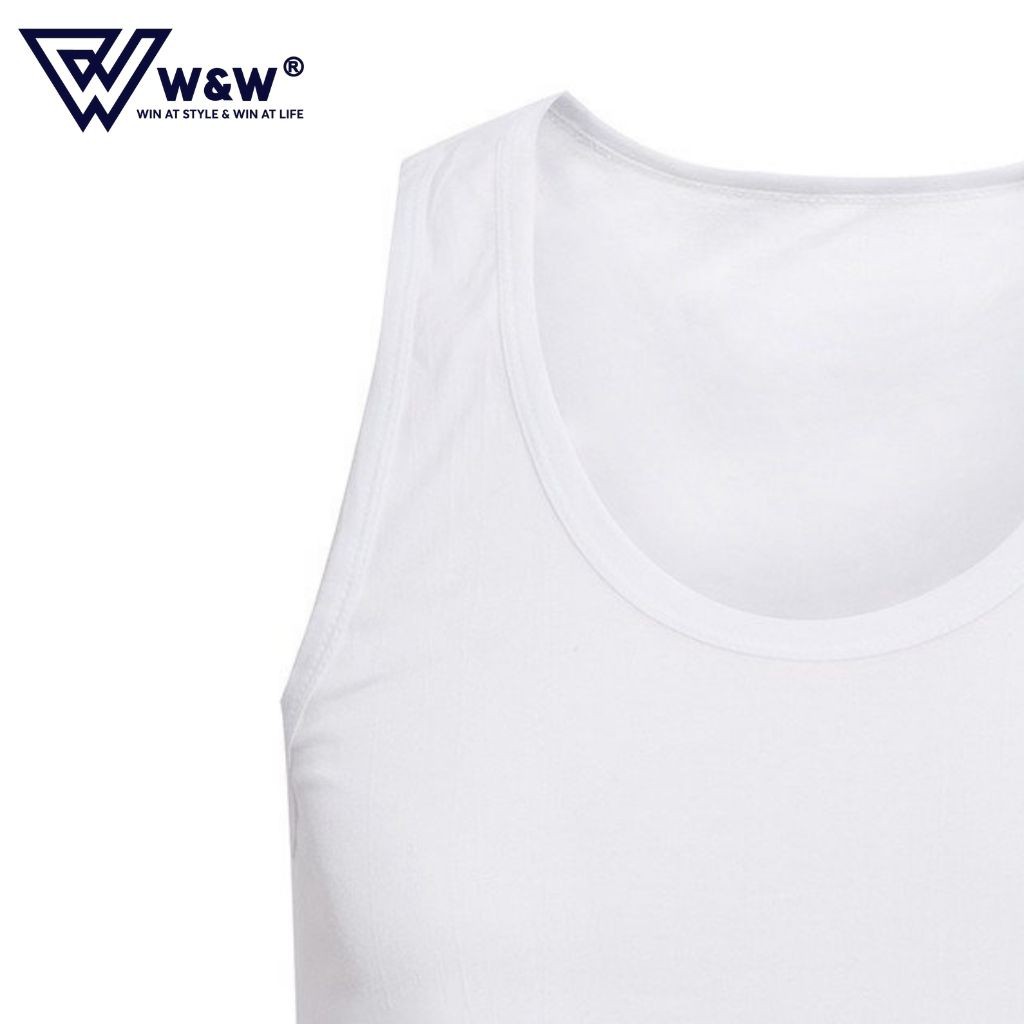 Áo Ba Lỗ Nam WW Màu Trắng Chất Liệu Cotton Thoáng Mát, Thấm Hút Mồ Hôi UNDERSHIRT01