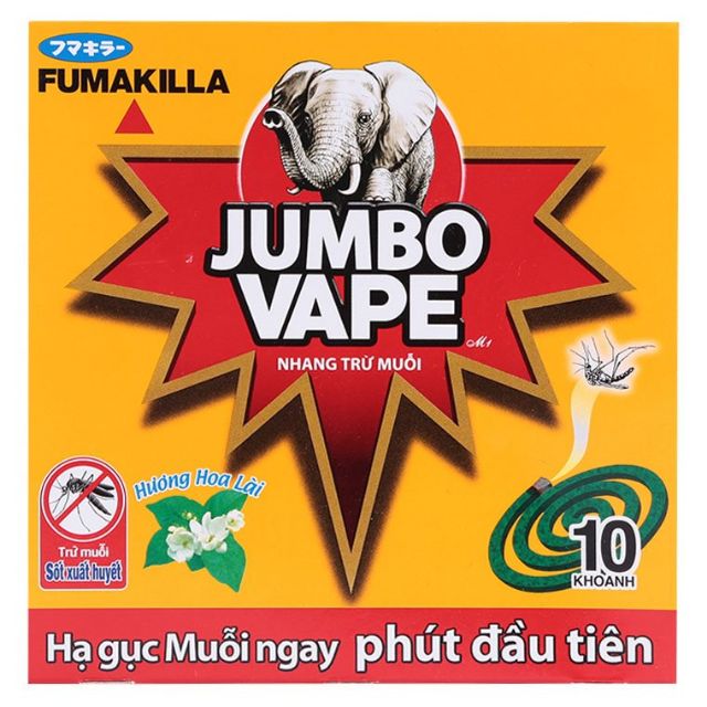 Nhang muỗi Jumbo Vape hương lài hộp 10 khoanh