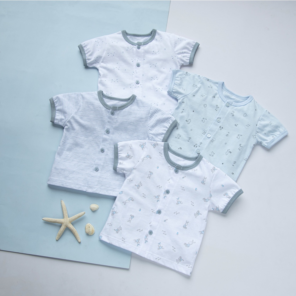 Combo 4 Áo Tay Cộc Sơ Sinh MIOMIO Vải Cotton Cho Bé Trai, Bé Gái  Thiết Kế Mùa Hè | Thoáng Mát Dễ Chịu