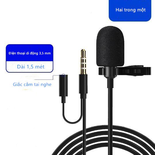 Micrô / micrô Lavalier Giắc cắm âm thanh 3,5 mm và giắc cắm âm thanh type-c / thích h