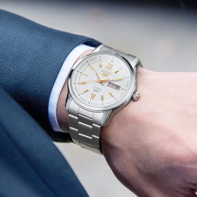 Đồng hồ nam dây thép SEIKO 5 Automatic SNKP15K1 Silver