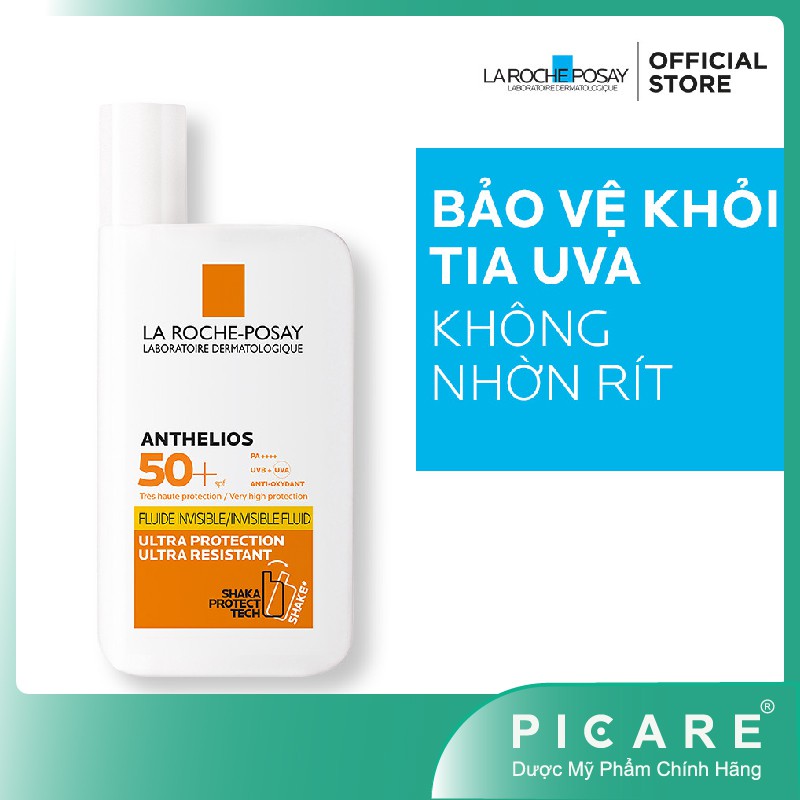 Kem chống nắng không nhờn rít dạng sữa cho da khô La Roche Posay Anthelios XL Shaka Fluid SPF50+ 50ml