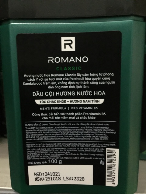 Dầu gội cao cấp Romano 100g