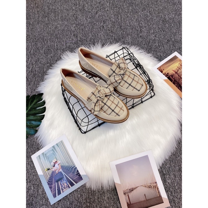 Giày Búp Bê Đế Bằng Mũi Tròn Màu Trơn Gắn Nơ Phong Cách Hàn Quốc Cho Nữ