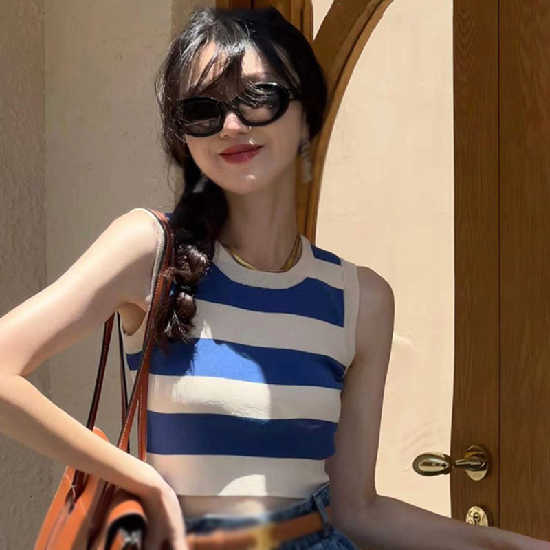 Áo Tank Top Dệt Kim Sát Nách Form Ôm Phong Cách Hàn Quốc