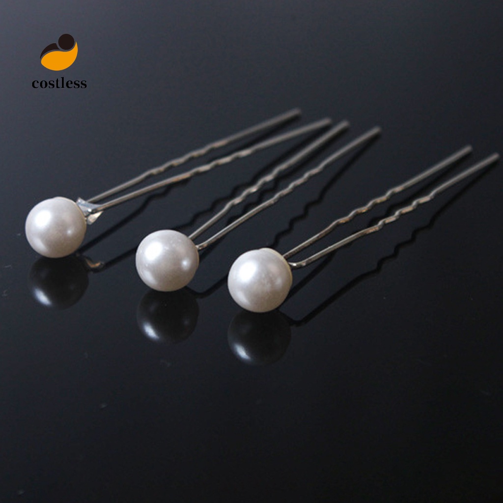 Set 20 ghim cài tóc chữ u đính hạt châu thời trang