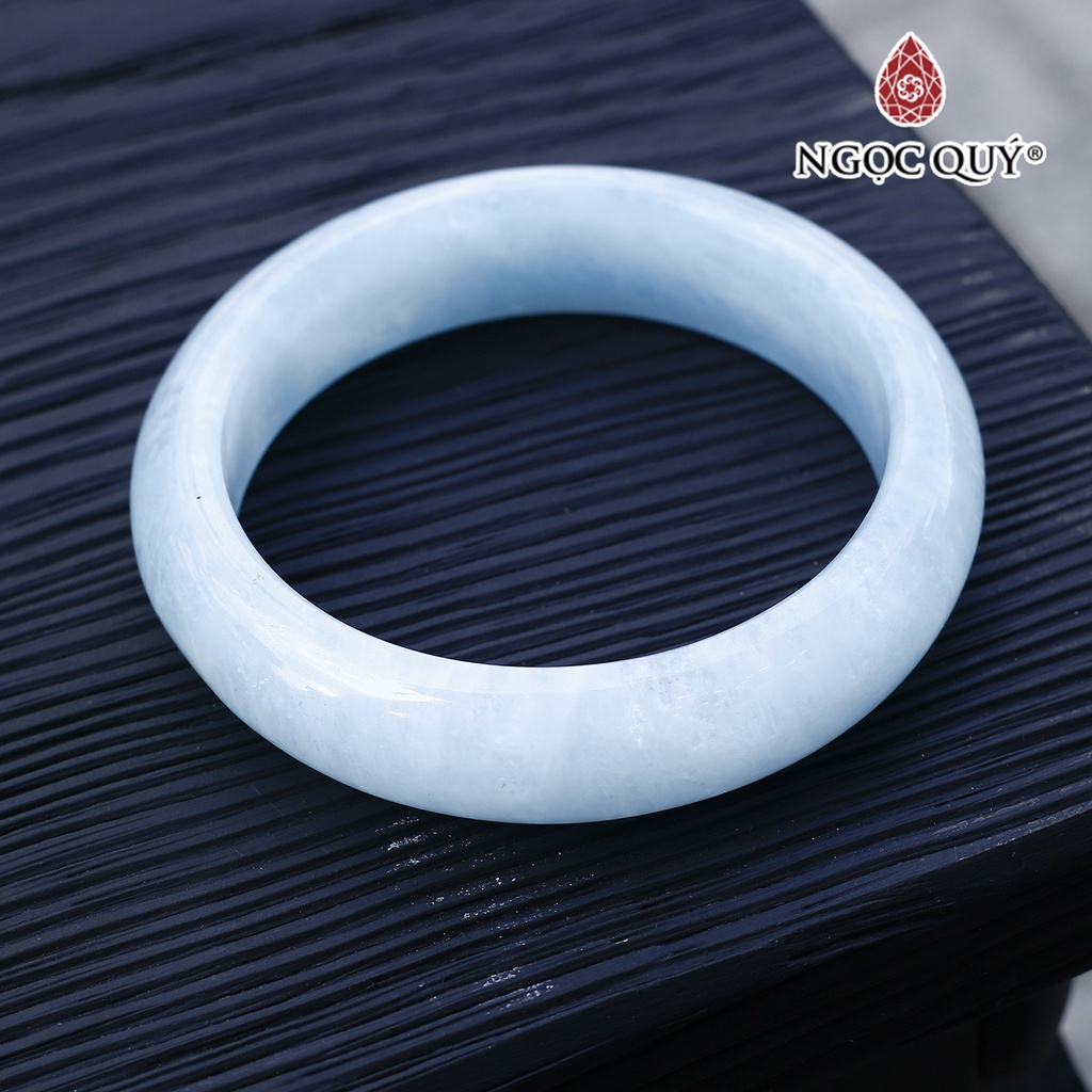 Vòng tay đá AQM hải lam ngọc liền khối - Ngọc Quý