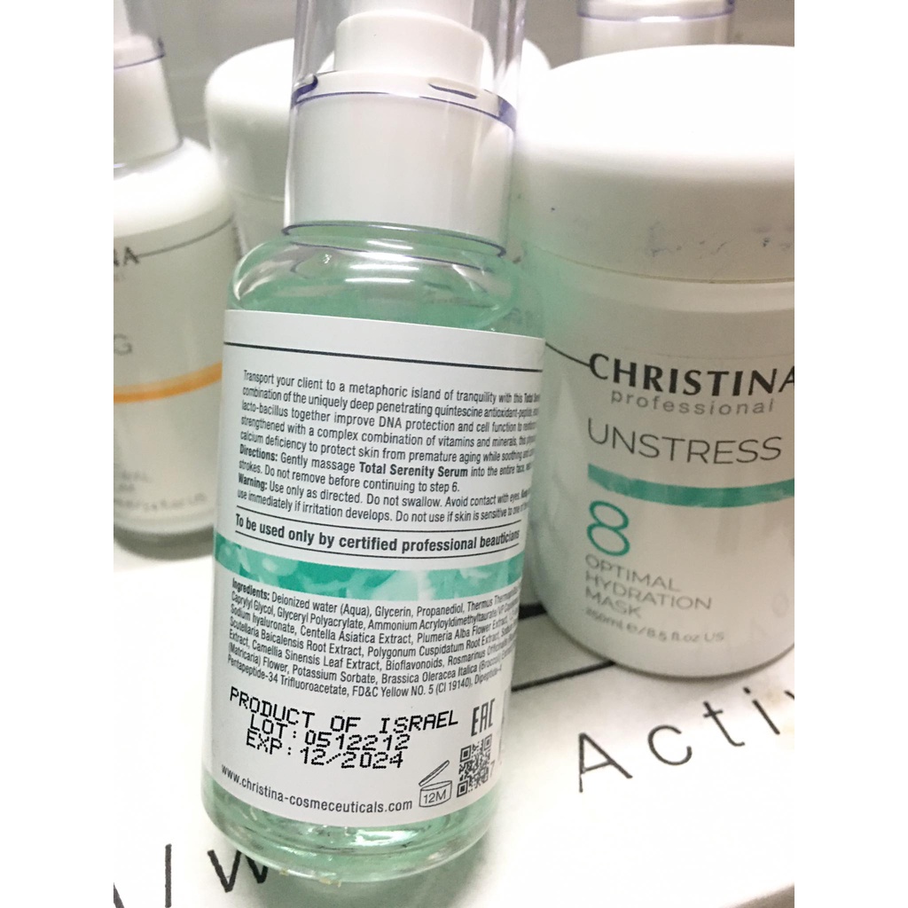 Serum cấp ẩm phục hồi da treatment bong tróc đỏ rát da bị kích ứng Christina Unstress 5 Total Serenity