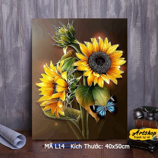 Tranh tô màu theo số sơn dầu số hóa ARTSHOP L14 đã căng khung sẵn và dầu phủ bóng