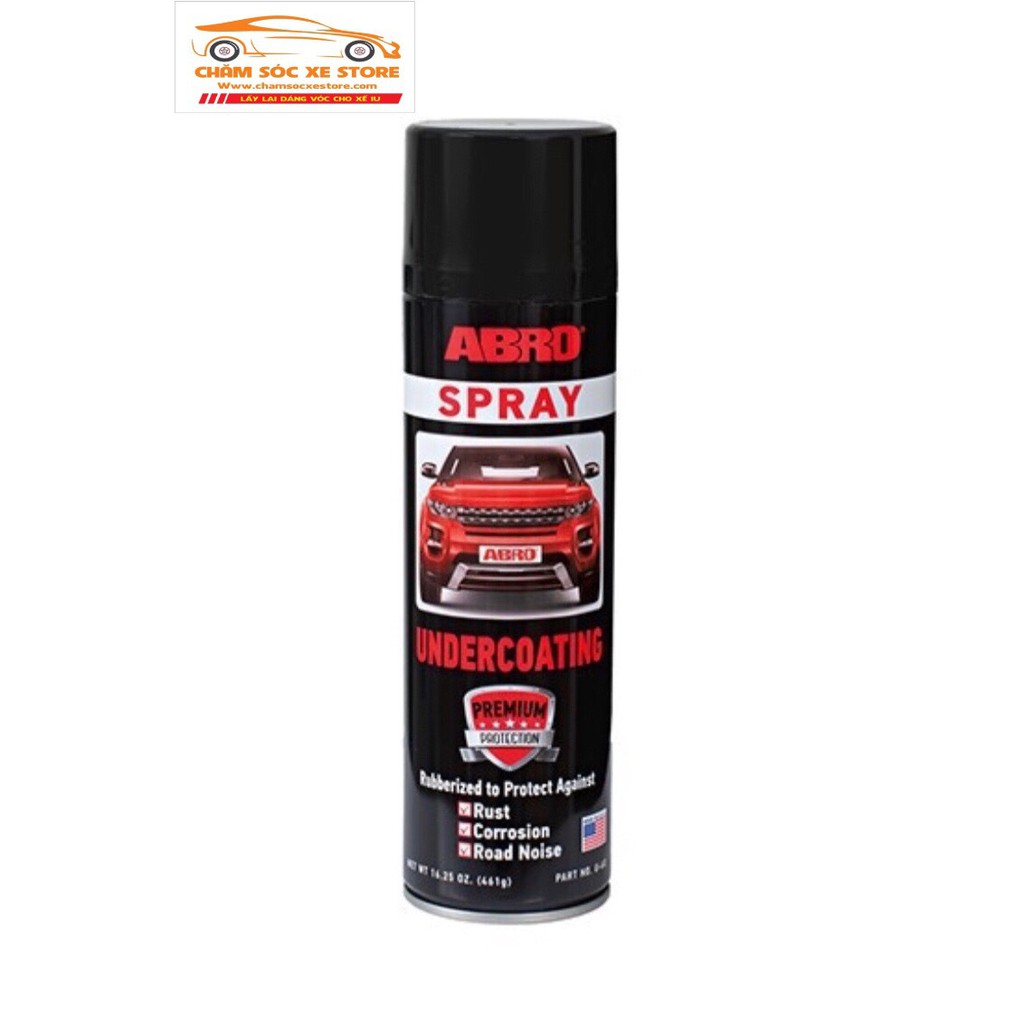 Sơn xịt phủ gầm xe chống gỉ sét gầm xe bền chắc lâu dài ABRO UNDERCOATING 461g chamsocxestore
