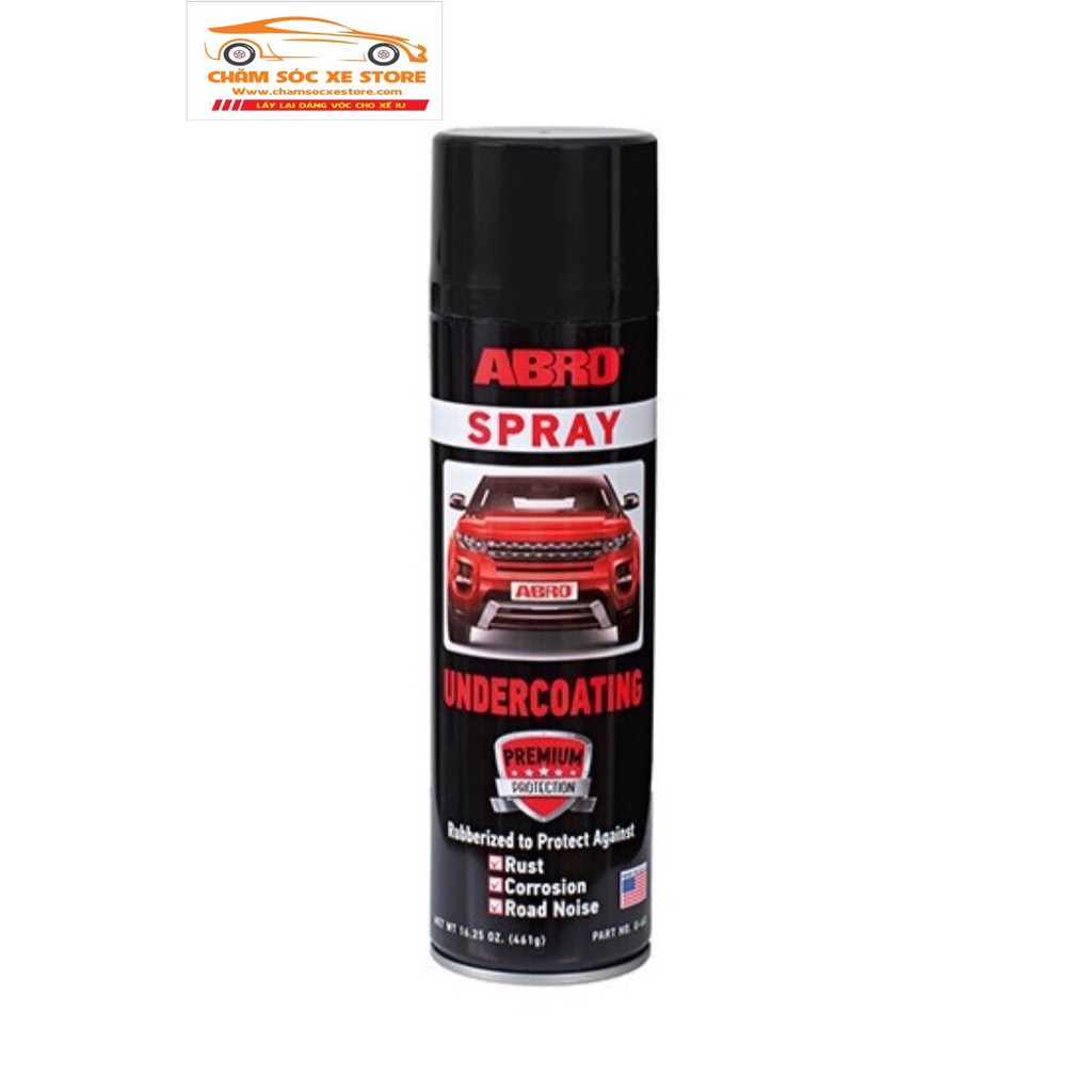 Sơn xịt phủ gầm xe chống gỉ sét gầm xe bền chắc lâu dài ABRO UNDERCOATING 461g chamsocxestore