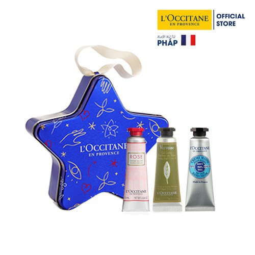 Hộp quà tặng và 3 tuýp kem dưỡng tay hương tổng hợp L'Occitane hand cream 10ml/tuýp hương ngẫu nhiên