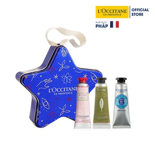 Hộp quà tặng và 3 tuýp kem dưỡng tay hương tổng hợp L'Occitane hand cream 10ml/tuýp hương ngẫu nhiên