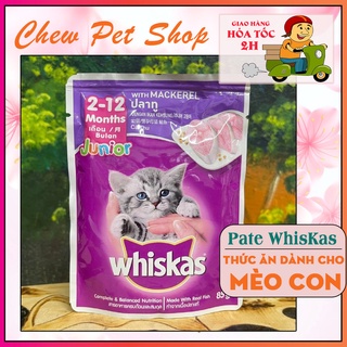 Whiskas Junior - Pate cho mèo con vị cá ngừ túi 80g - Chew petshop