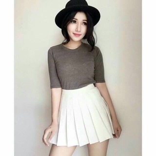 CHÂN VÁY TENNIS XẾP LY BASIC ĐEN TRẮNG