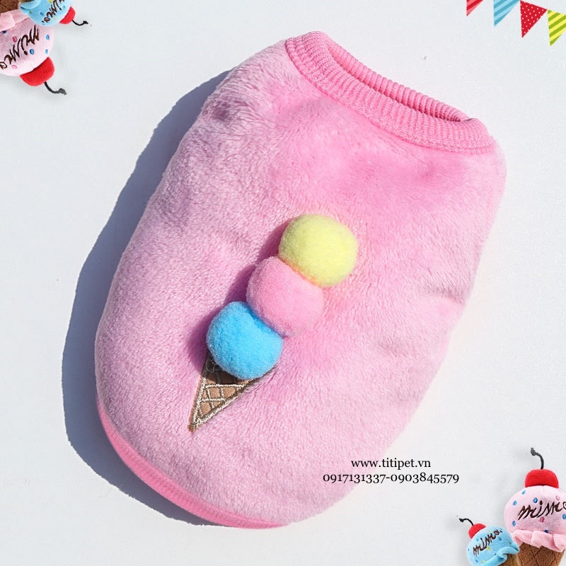 Áo Bông Xinh cho Thú Cưng, chó mèo, sát nách thoải mái, dễ thương