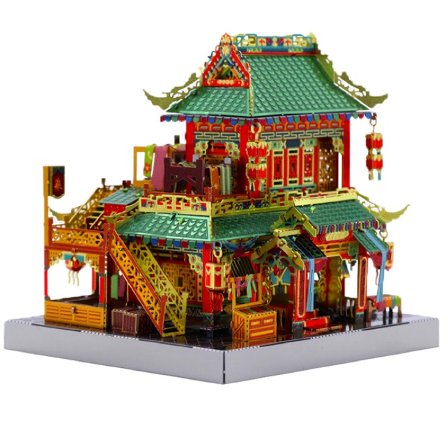📌 Mô hình lắp ghép kim loại 3d Tiệm tơ lụa