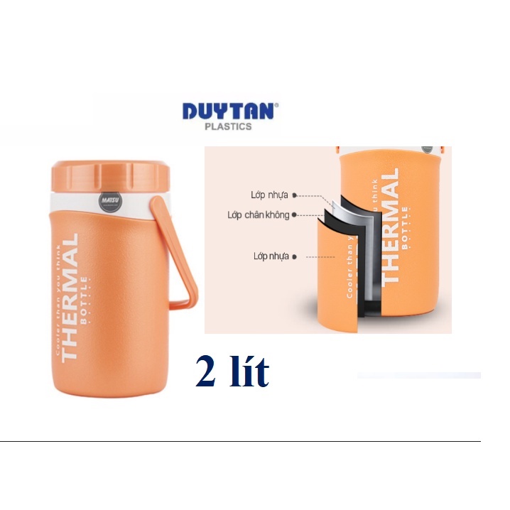 Bình nước giữ nhiệt Duy Tân 2 lít tiện lợi có vòi, Bình đá giữ nhiệt 2l, hàng Việt Nam chất lượng cao.
