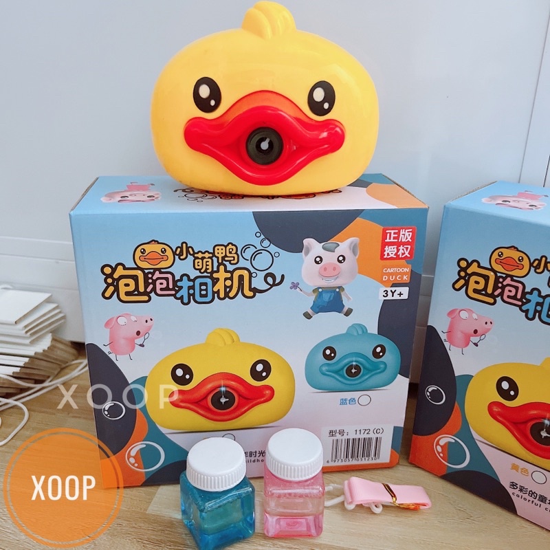 Đồ chơi xoop ! Máy thổi bong bóng hình vịt đóng hộp xịn đẹp