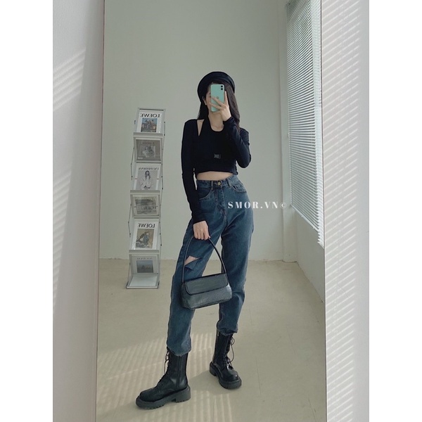 [ẢNH THẬT ĐỘC QUYỀN SMOR.VN] Quần baggy jeans rách gối 125
