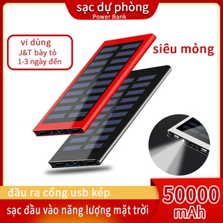 Sạc phòng 50000mAh Large Capacity Solar Panel Power Bank External Phone Battery Charger